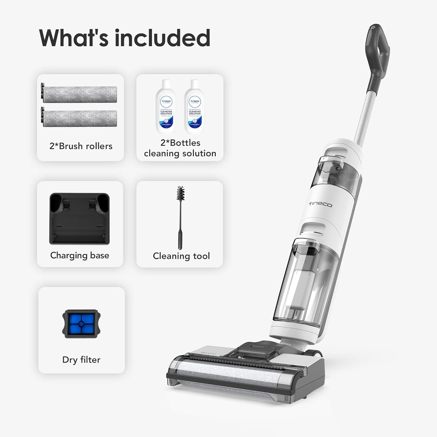 Tineco iFLOOR 3 Breeze Complete Wet Dry Vacuum Cordless Floor Cleaner and Mop One-Step Cleaning for Hard Floors