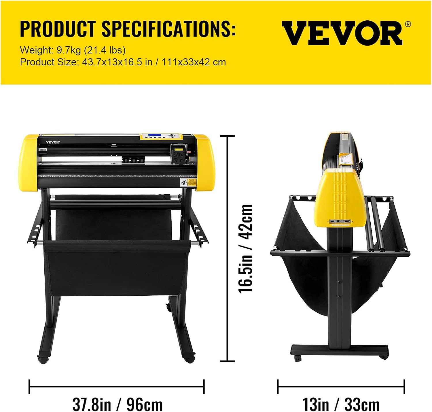 VEVOR Vinyl Cutter Machine, 28 in / 720 mm Max Paper Feed Cutting Plotter, Automatic Camera Contour Cutting LCD Screen Printer w/Stand Adjustable Force and Speed for Sign Making Plotter Cutter