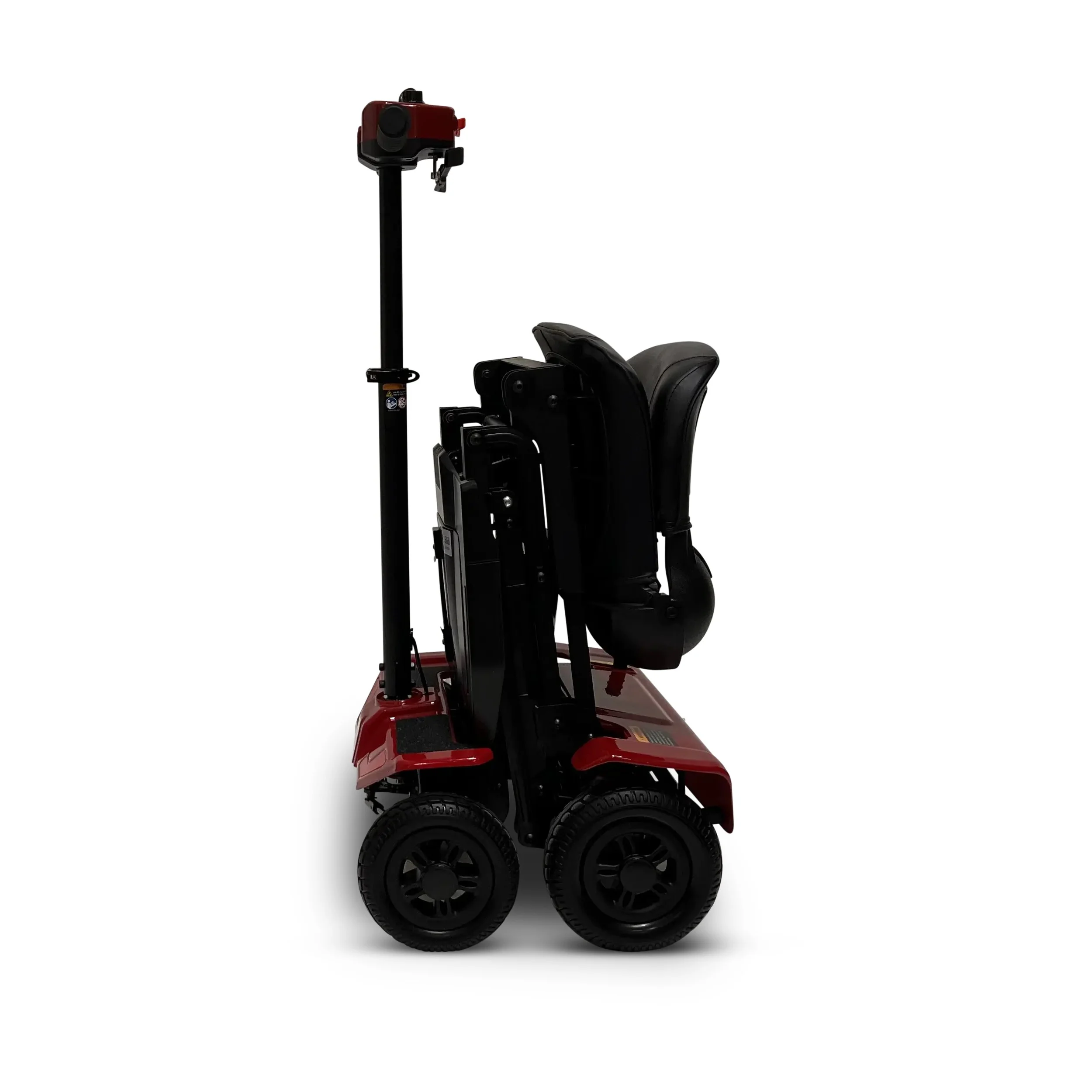 Comfygo MS-4000 4-Wheel Mobility Electric Scooter for Adults - Foldable Power Mobile Wheelchair, Compact Duty for Travel with Long Range Extended Battery (Red)