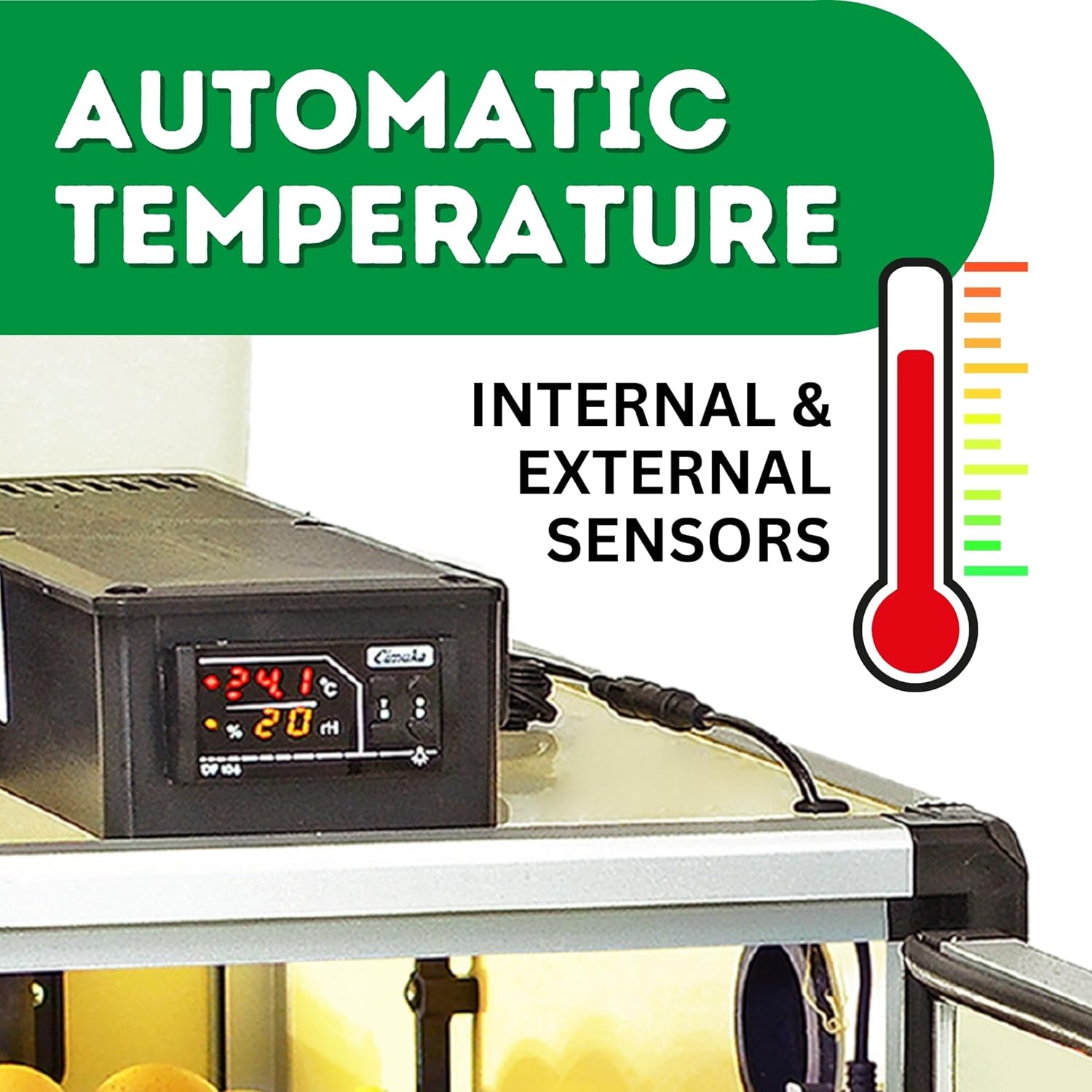 CT180SH Egg Incubator with Automatic Egg Turning & Perfect Humidity Controls, Set & Forget Design, Cabinet Incubators for Hatching Eggs, Incubate and Hatch 180 Chicken Eggs | Hatching Time