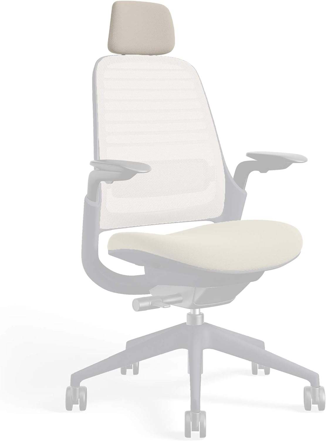 Headrest for Series 1 Task Chair by Steelcase | Black Frame, 3D Microknit Fabric | Add-On Part Only (Malt)
