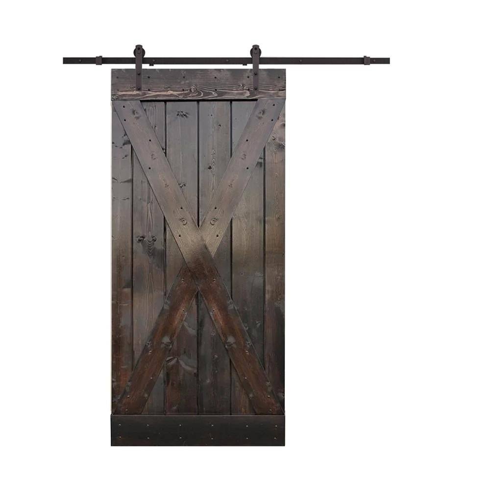 CALHOME 36 in. x 84 in. Knotty Pine Solid Wood Interior Barn Door Slab - 36 x 84