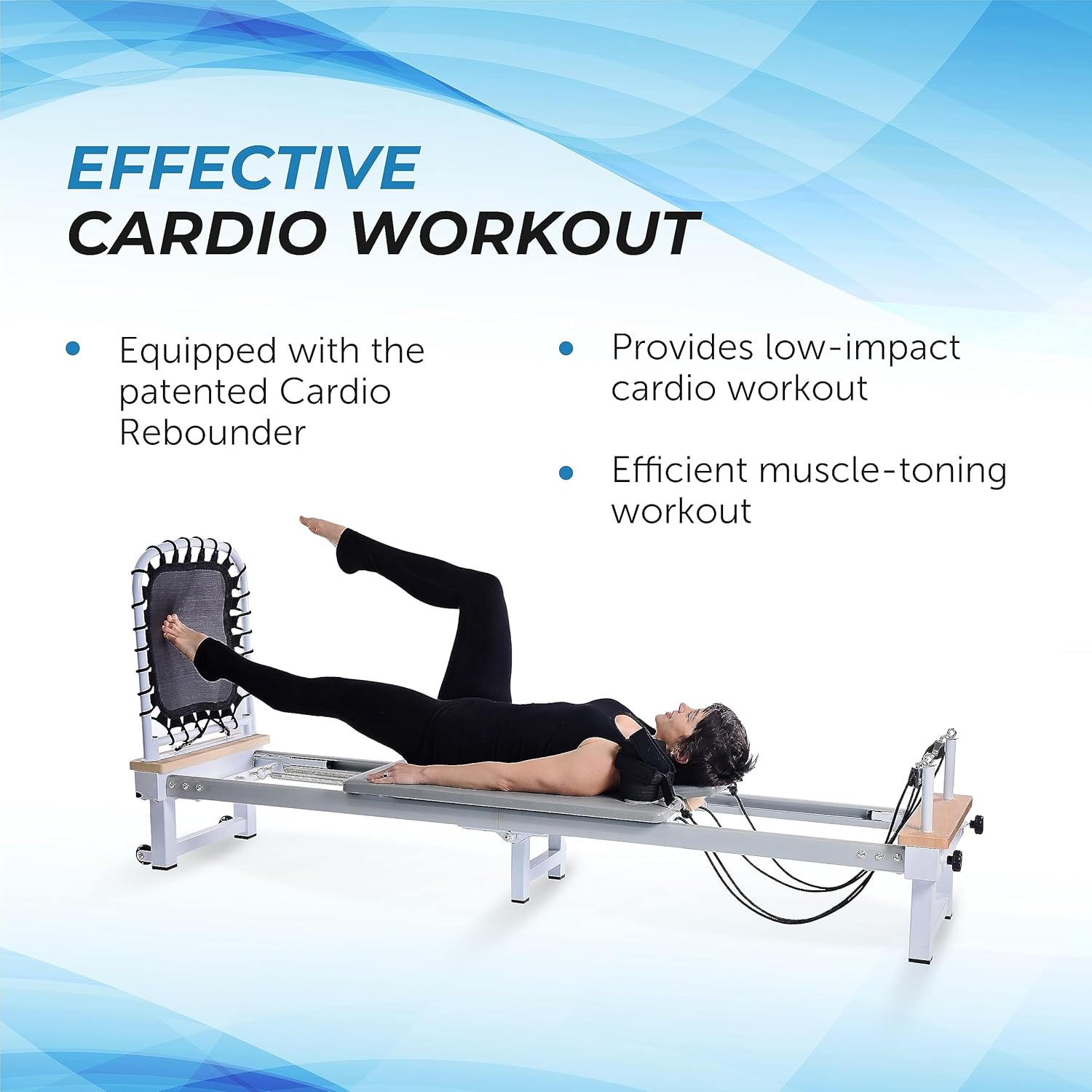 AeroPilates Precision Reformer 610 with Optional Cadillac - Pilates Reformer Workout Machine for Home Gym - Cardio Fitness Rebounder - Up to 350 lbs Weight Capacity
