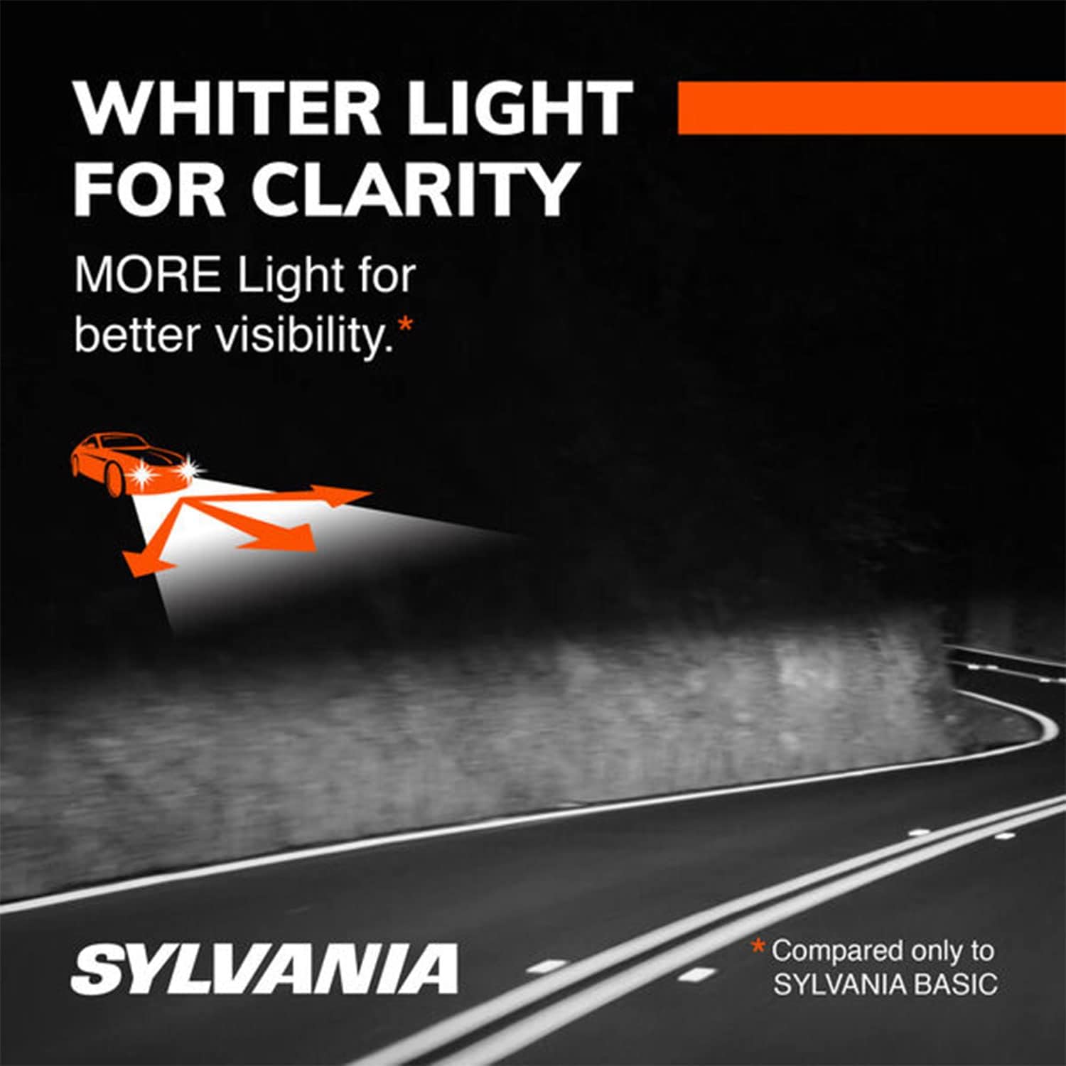 SYLVANIA - H11B SilverStar Ultra - High Performance Halogen Headlight Bulb, High Beam,Brightest Downroad with Whiter Light, Tri-Band Technology (Contains 2 Bulbs) Pack of 2