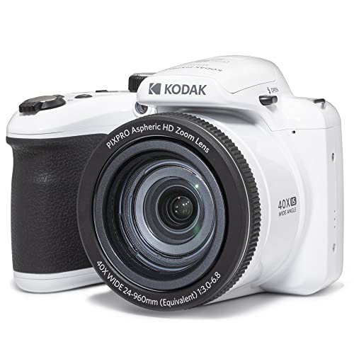KODAK PIXPRO AZ405-BK 20MP Digital Camera 40X Optical Zoom 24mm Wide Angle Lens Optical Image Stabilization 1080P Full HD Video 3" LCD Vlogging Camera (Black)