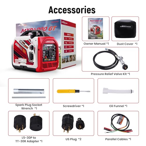 maXpeedingrods 4000 Watt Dual Fuel Inverter Generator with Bluetooth® Control Start and Display, RV Ready, Electric Start, Quiet for Outdoor Camping, Home Backup, Garden，PGMA Compliant