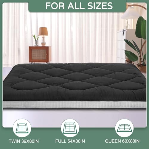 LILYPELLE 5" Thick Japanese Floor Mattress Futon Mattress, Foldable Mattress, Roll Up Mattress Sleeping Tatami Mat Floor Lounger Guest Bed, Easy to Store and Portable for Camping Couch, Full