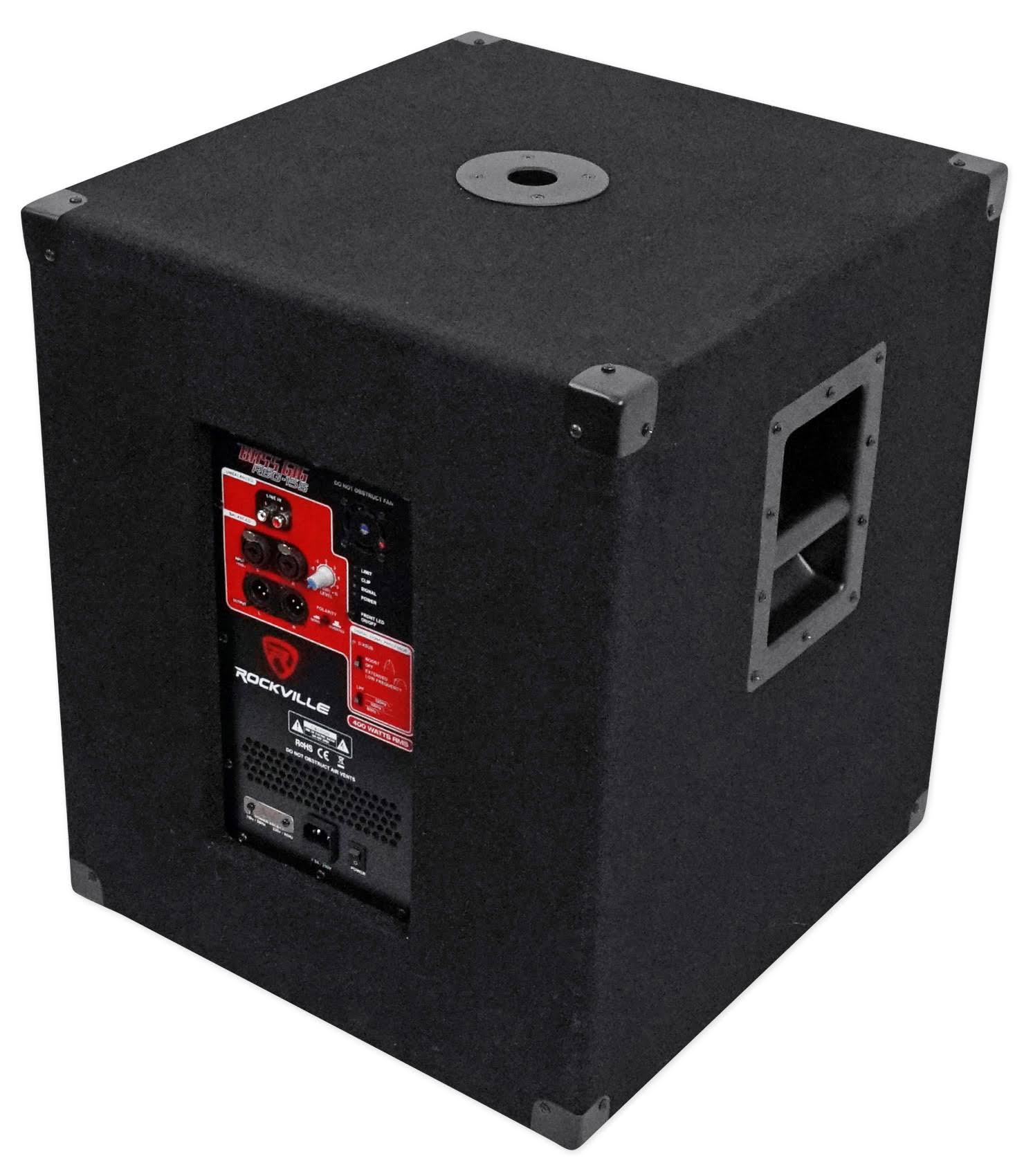 Rockville RBG15S 15x22 1600W Active Powered PA Pro/DJ DSP Subwoofer+Steel Casters