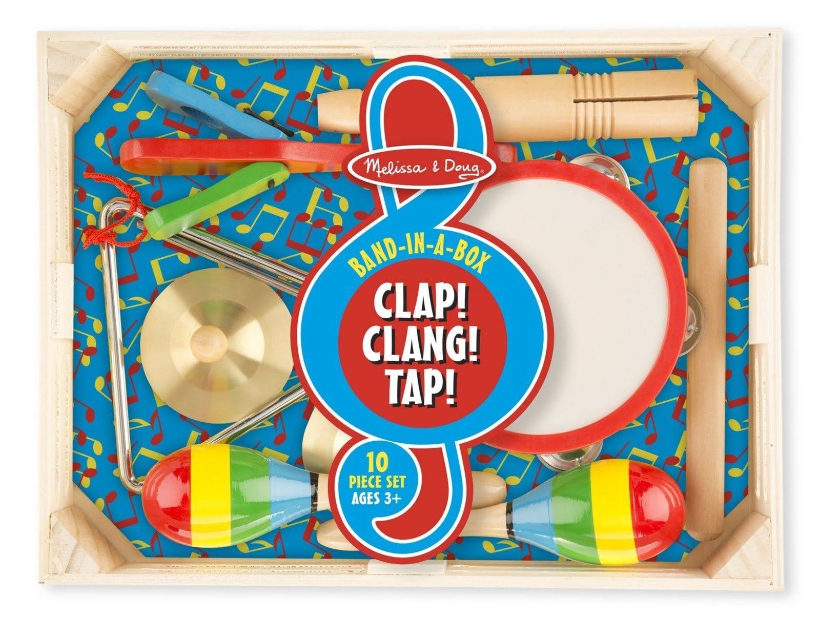 Melissa & Doug Band-in-a-Box Clap! Clang! Tap! - 10-Piece Musical Instrument Set