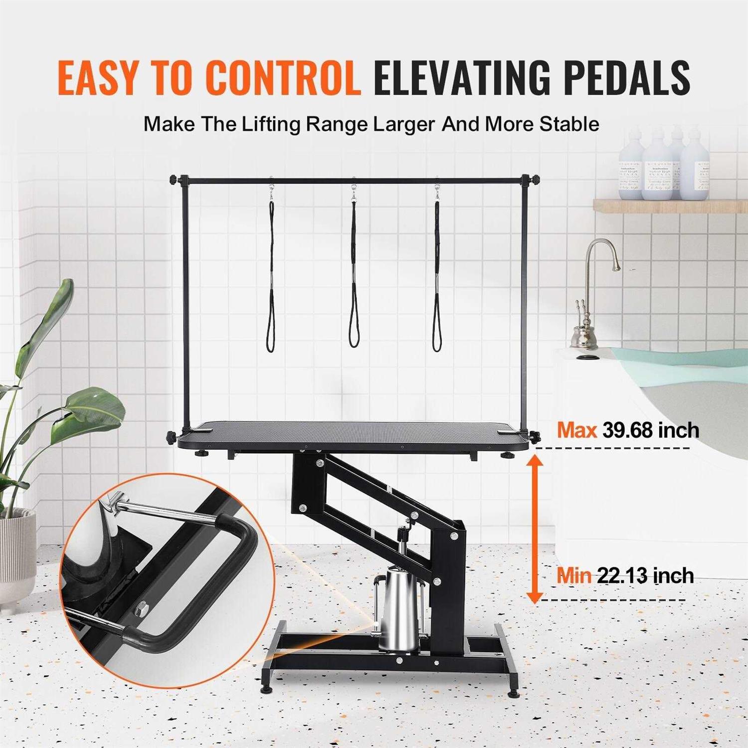 VEVOR 43 Hydraulic Pet Grooming Table Heavy Duty Dog Grooming Arm for Medium/ Small Dogs - Pet Supplies online store