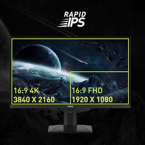 MSI MAG274UPF, 4K Rapid IPSGaming Monitor, 1 ms, 144Hz, FreeSync Premium, HDR400, G-Sync Compatible,Swivel, Pivot and Height Adjustable