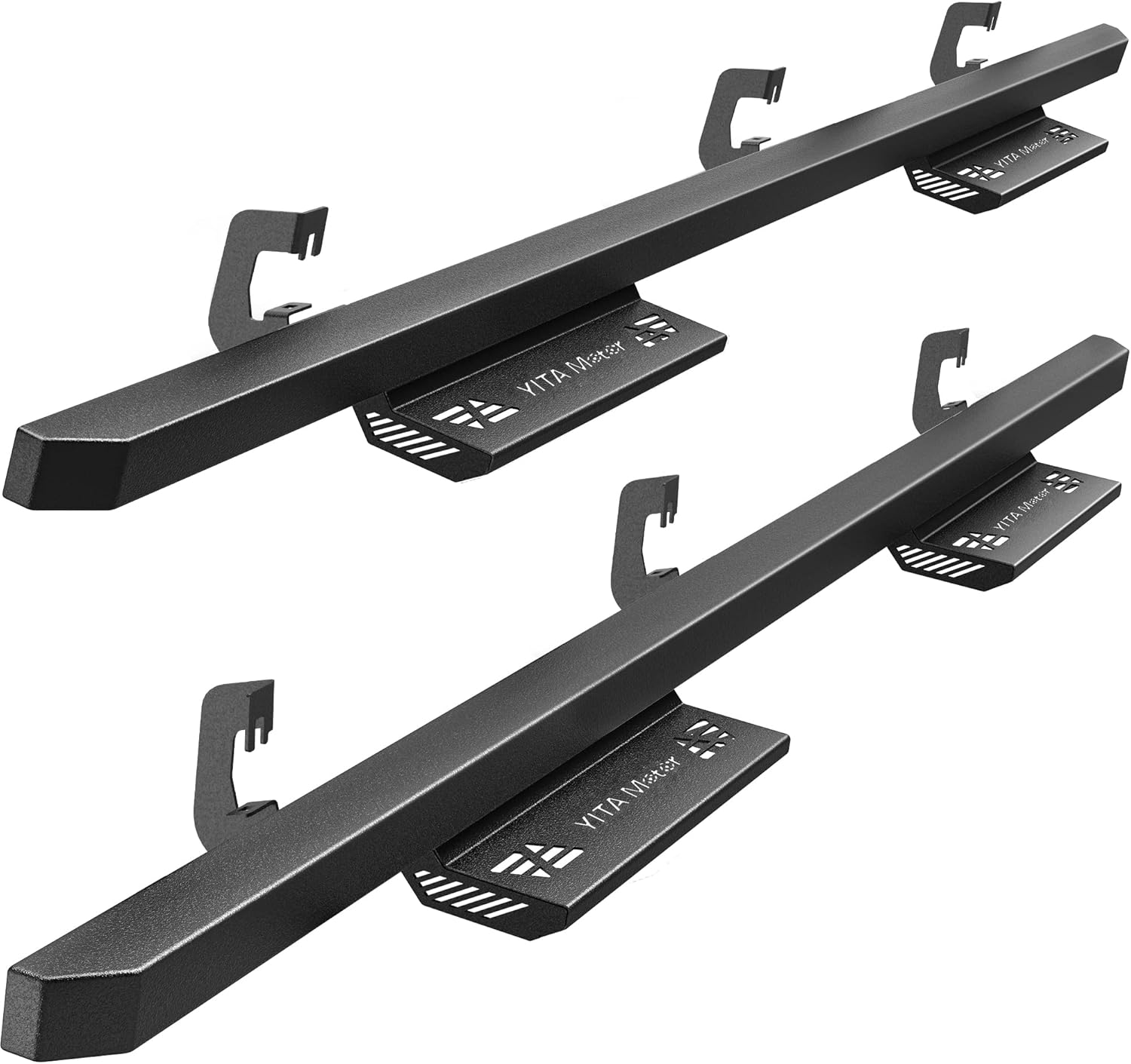 YITAMOTOR Drop Side Steps Compatible with 2007-2018 Chevy Silverado/GMC Sierra 1500, 07-19 2500HD 3500HD Extended/Double Cab, Off-Road Running Boards, Powder Coated Nerf Bars(Incl. 19 1500 LD/Limited)