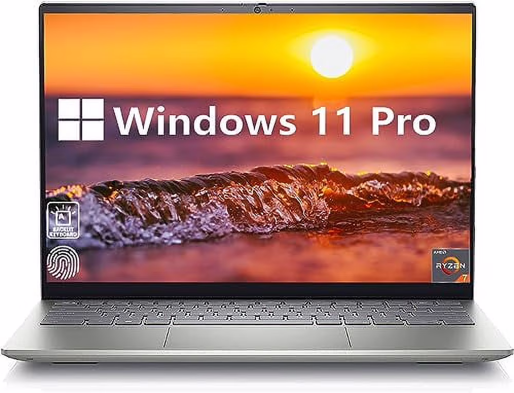 Dell Inspiron 14 Inch FHD Business Laptop, AMD Ryzen 7 5825U, 8GB RAM, 512GB SSD, Windows 11 Pro, Backlit Keyboard, Fingerprint Reader, SD Card, USB-C, HDMI