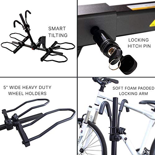 KAC Bike Rack - Heavy Duty Bicycle Carrier, Easy to Assemble/Install - Tire & Frame Stramps Included