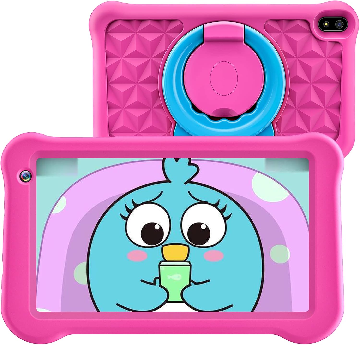 Kids Tablet, Android Tablet for Kids, 16GB, 7 inch HD IPS Eye Protection Screen Tablet with WiFi, Quad-Core, Dual Camera, Kids APP Preinstalled, Parent Control Children Table - Pink Pack of 2