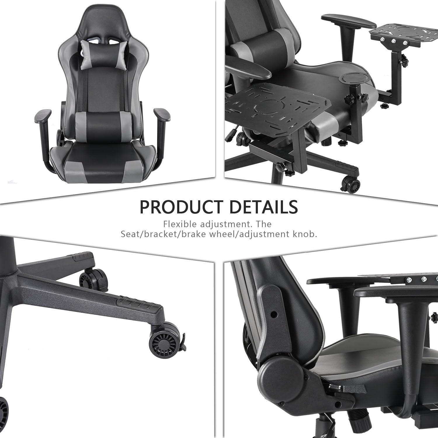 Anman Multifunctional Flight Racing Simulator Cockpit Joystick/Hotas Mount with Chair Fit for Thrustmaster A10C Hotas Warthog Logitech X56 X52 race car seat Adjustable Racing Steering Wheel Mount