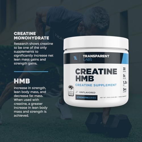 Transparent Labs Grass-Fed Whey Protein Isolate (30 Servings, Chocolate PB) & Creatine HMB (30 Servings, Unflavored)