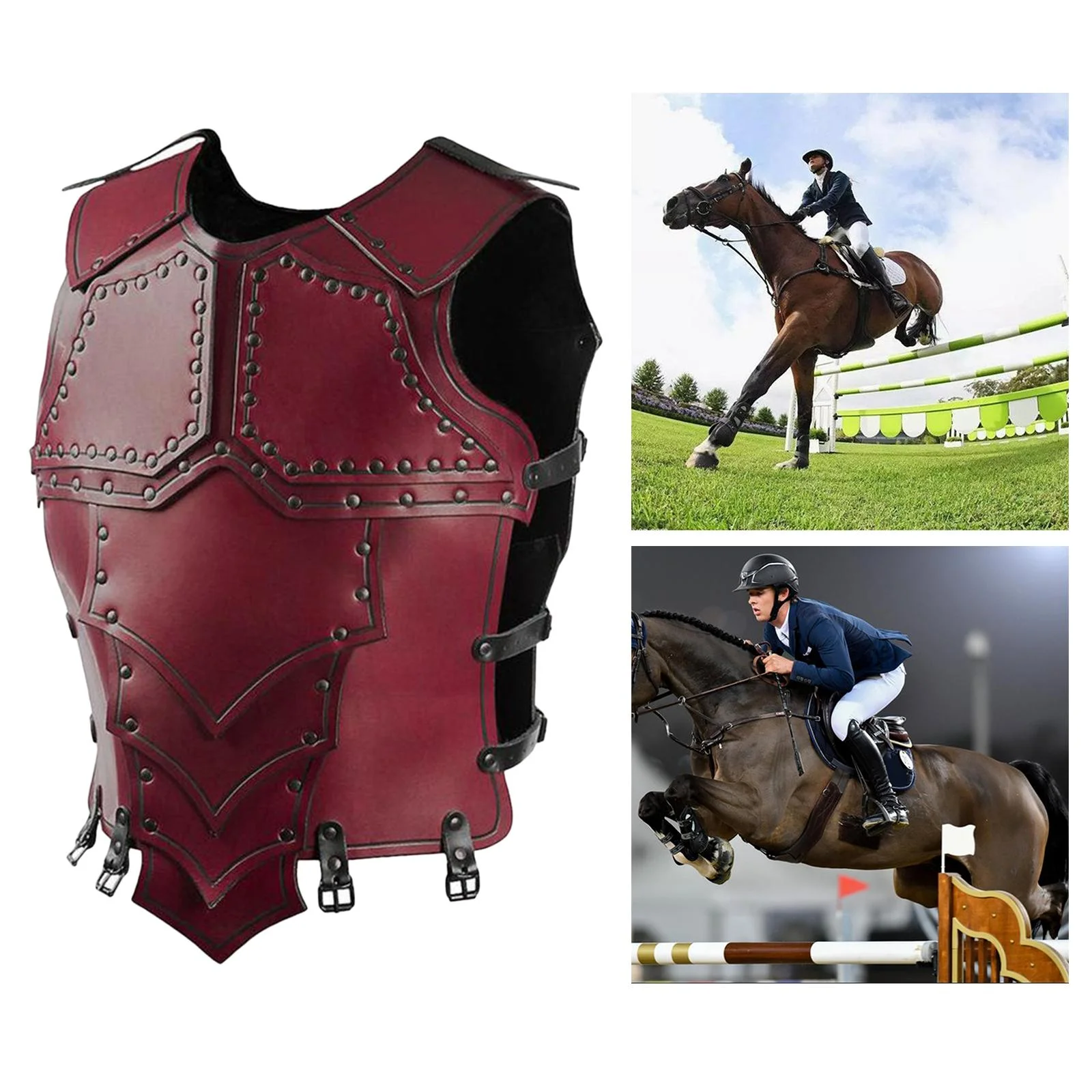 Horse Riding , Equestrian body protective | Horse Riding Training Waistcoat Body Safety for Unisex Adults, M , Red, M