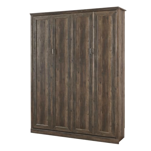 Queen Size Murphy Bed Wall Bed with a Storage Shelf, Space-Saving Wall Bed for Multipurpose Guest Room or Home Office - Gray