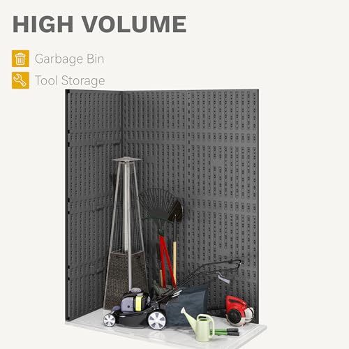 DWVO Outdoor Weather-Resistant Horizontal Storage Shed, 35 Cu Ft Capacity, Lockable and Waterproof, Suitable for Storing Garden Tools, Light Gray