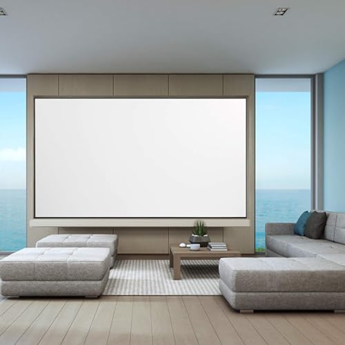 YODOLLA 100" Projector Screen Motorized 4:3, 4K HD Pull Down Retractable Projection Screens Electric Automatic Wall Ceiling Movie Screen for Office Classroom Indoor with Remotes…