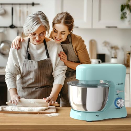 Honinst Stand Mixer, 3-In-1 10-Speed 660W 6QT Tilt-Head Food Mixer, Electric Mixer with Bowl, Dough Hook, Whisk and Beater, Kitchen Mixer for Baking, Cake and Most Home Cooks