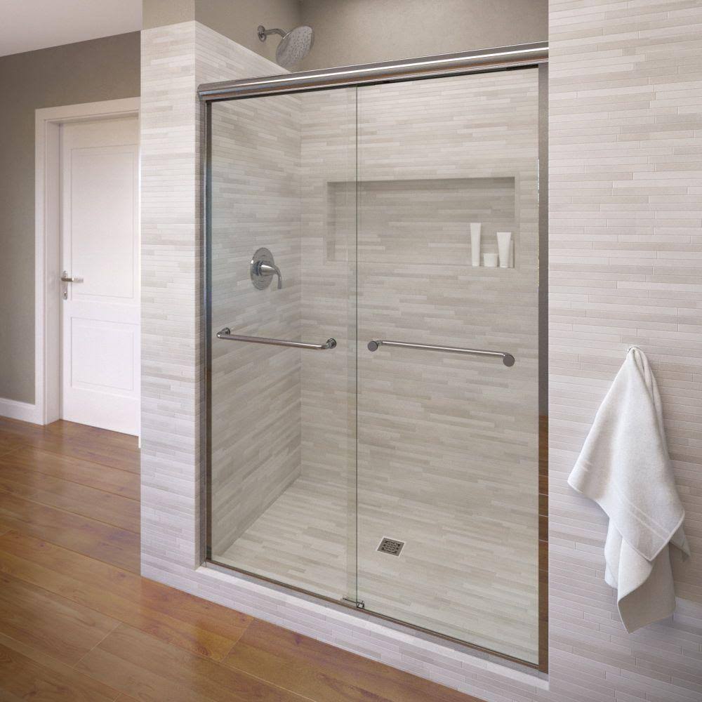 Basco Infinity 59&& x 70&& Frameless Bypass Sliding Shower DOOR, Silver