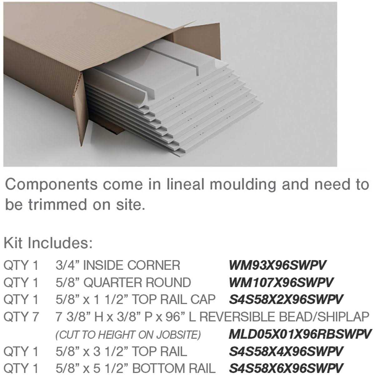 Ekena Millwork Height Deluxe Beadboard 8′ PVC Wainscoting Kit