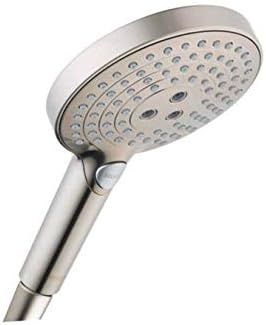 hansgrohe Raindance Select S Easy Install 5-inch Handheld Shower Head Modern 3-Spray PowderRain, Rain, Whirl 26037341 Handshower, 2.5 GPM, Brushed Black Chrome