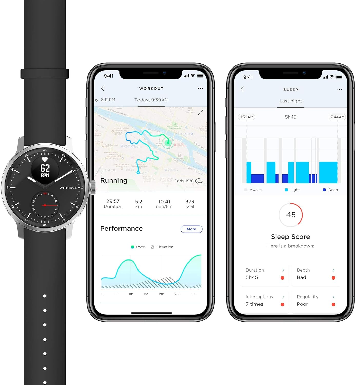 Withings ScanWatch - Hybrid Smartwatch with ECG, Heart Rate Sensor and Oximeter (Black, 42mm)