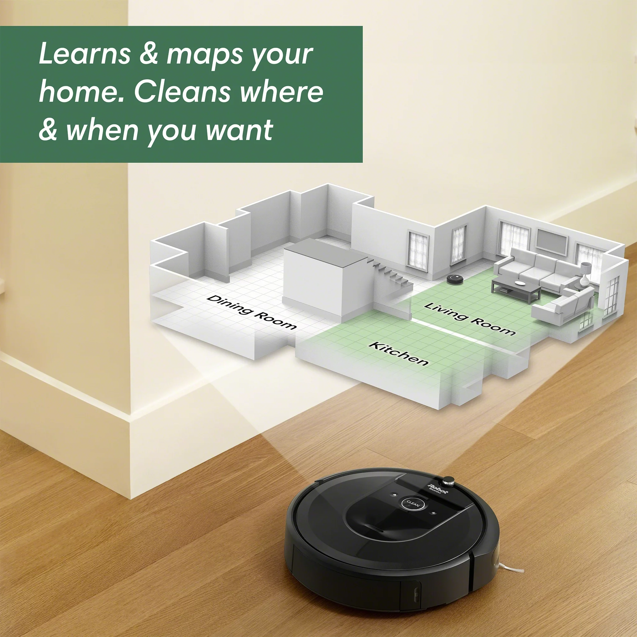 iRobot Roomba i7 (7150) Robot Vacuum- Wi-Fi Connected, Smart Mapping, Works with Google Home, Ideal for Pet Hair, Carpets, Hard Floors