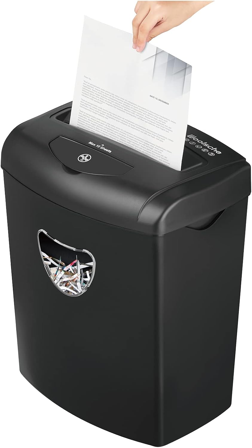 Woolsche CD222P 8-Sheet Cross Cut Paper Shredder with 3.43-Gallon Visible Bin，P-4 Security Level, 3-Mode Design Shred CD and Credit Card Paper Shredder for Home Use Pack of 2