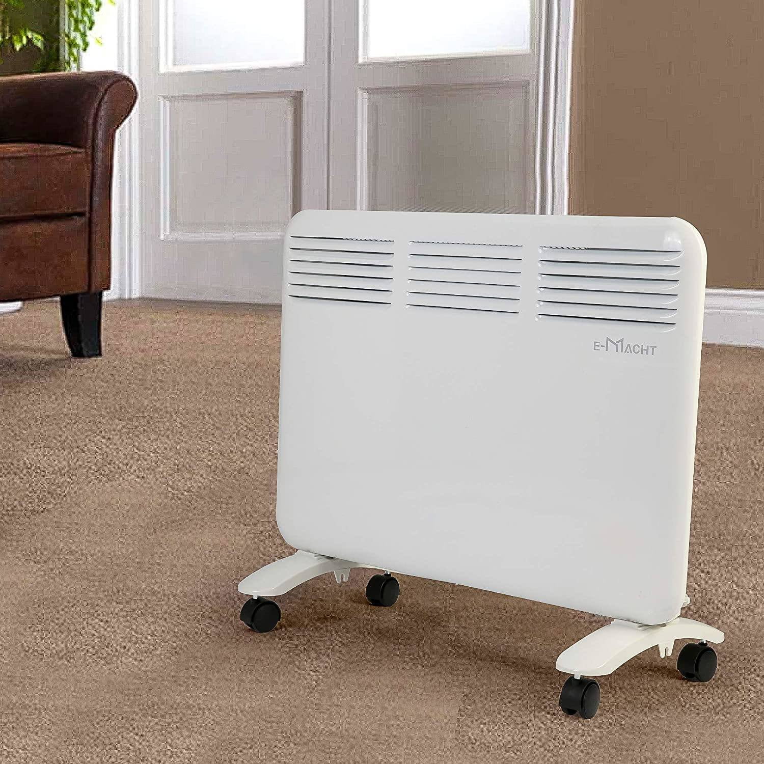 1000W Electric Radiator Space Heater, Portable Electric Heater, Full Room Quiet Panel Heater With Adjustable Thermostat, Led Display