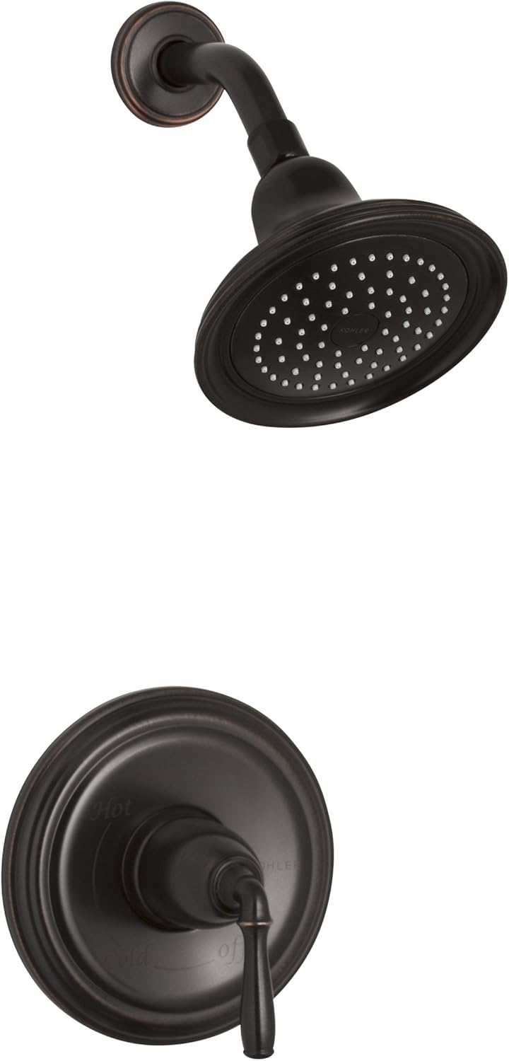 KOHLER K-TS396-4-2BZ Devonshire(R) Rite-Temp(R) Shower Valve Trim with Lever Handle and 2.5 gpm showerhead, 1, Oil-Rubbed Bronze