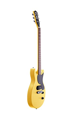 IYV 6 String ILJR-200 Solid Basswood Body Electric Guitar, TV Yellow, Right