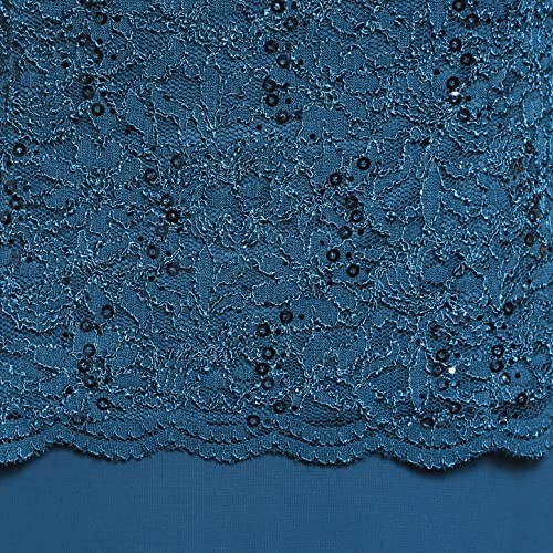 Alex Evenings Women's 3/4 Sleeve Stretch Lace Bodice One Piece Mother of The Bride Dress (Petite and Regular Sizes)