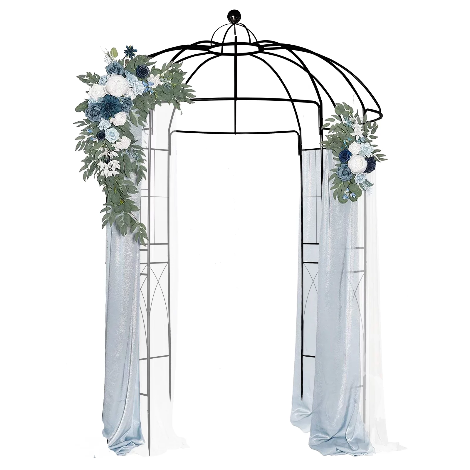 Outdoor Trellis Planter, Garden Arbors for Climbing Plants, Black Arch Trellis with Stakes, Climbing Plants Arbor Party Decoration Decor
