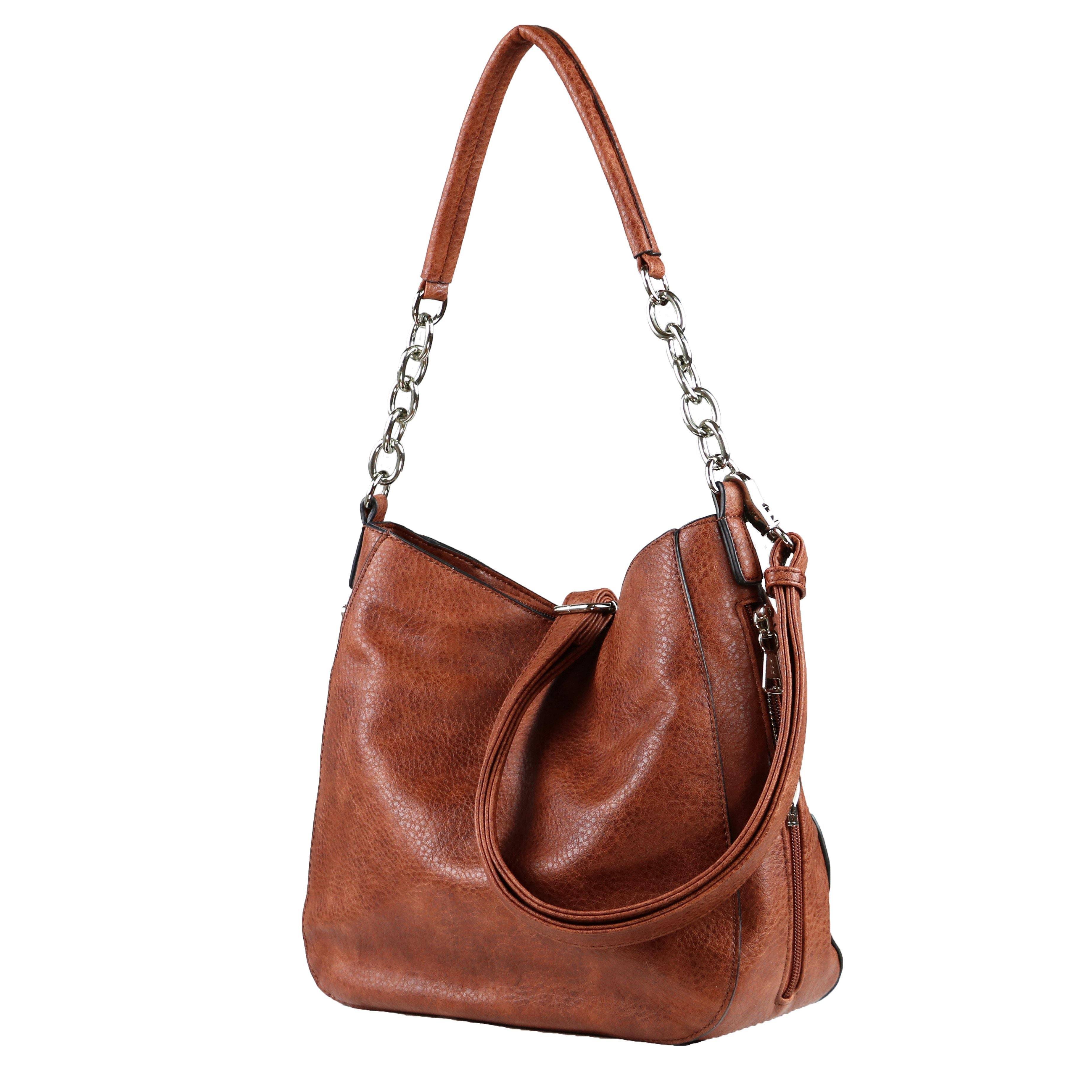 Concealed Carry Ashley Chain Hobo by Lady Conceal Cinnamon