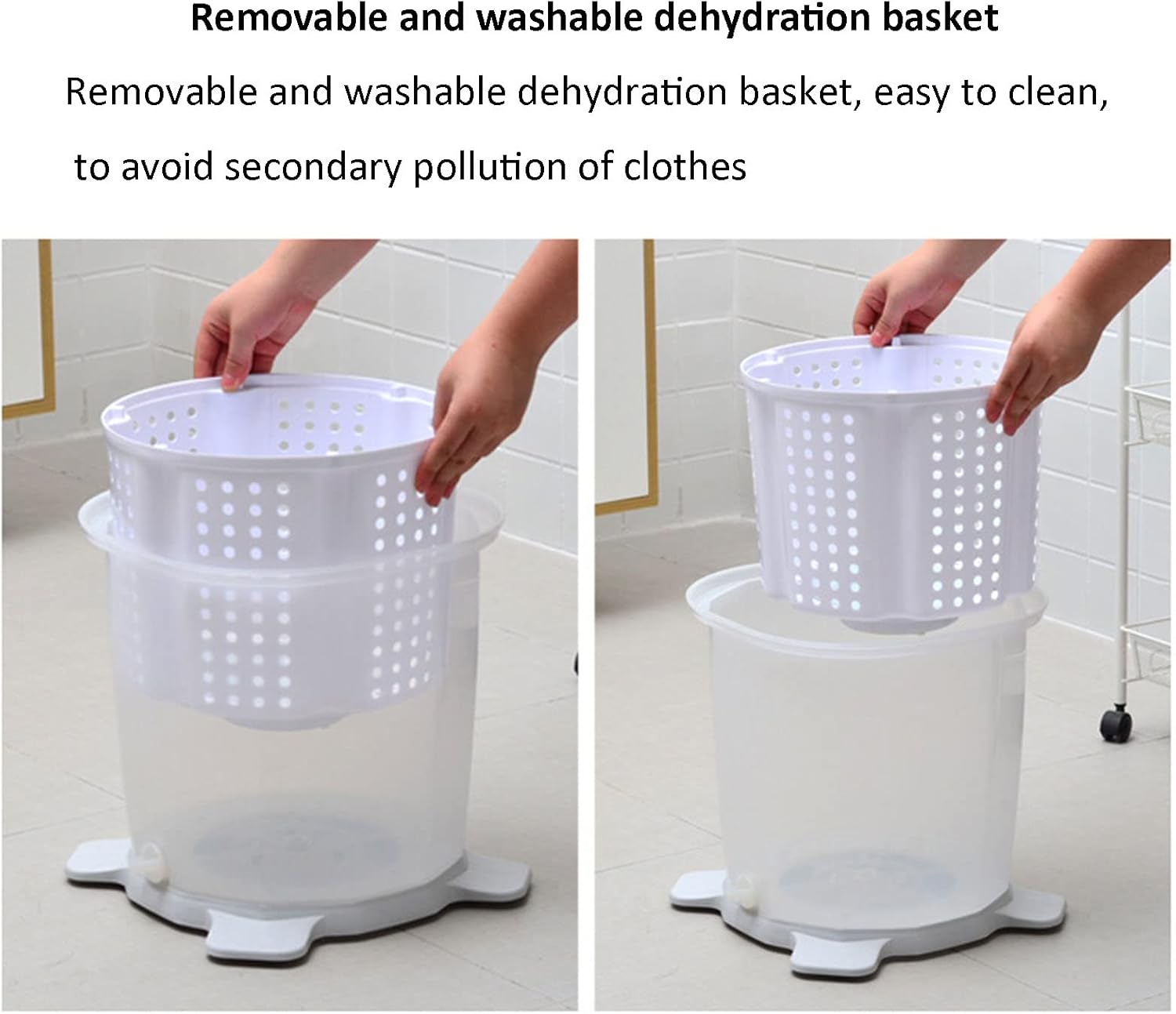 Portable Manual Non- Electric Washing Machine,2 in 1 Hand-operated Outdoor Traveling Mini Washer Compact Spin Dryer, Baby Clothes Washer,The Laundry Alternative for Camping Apartments