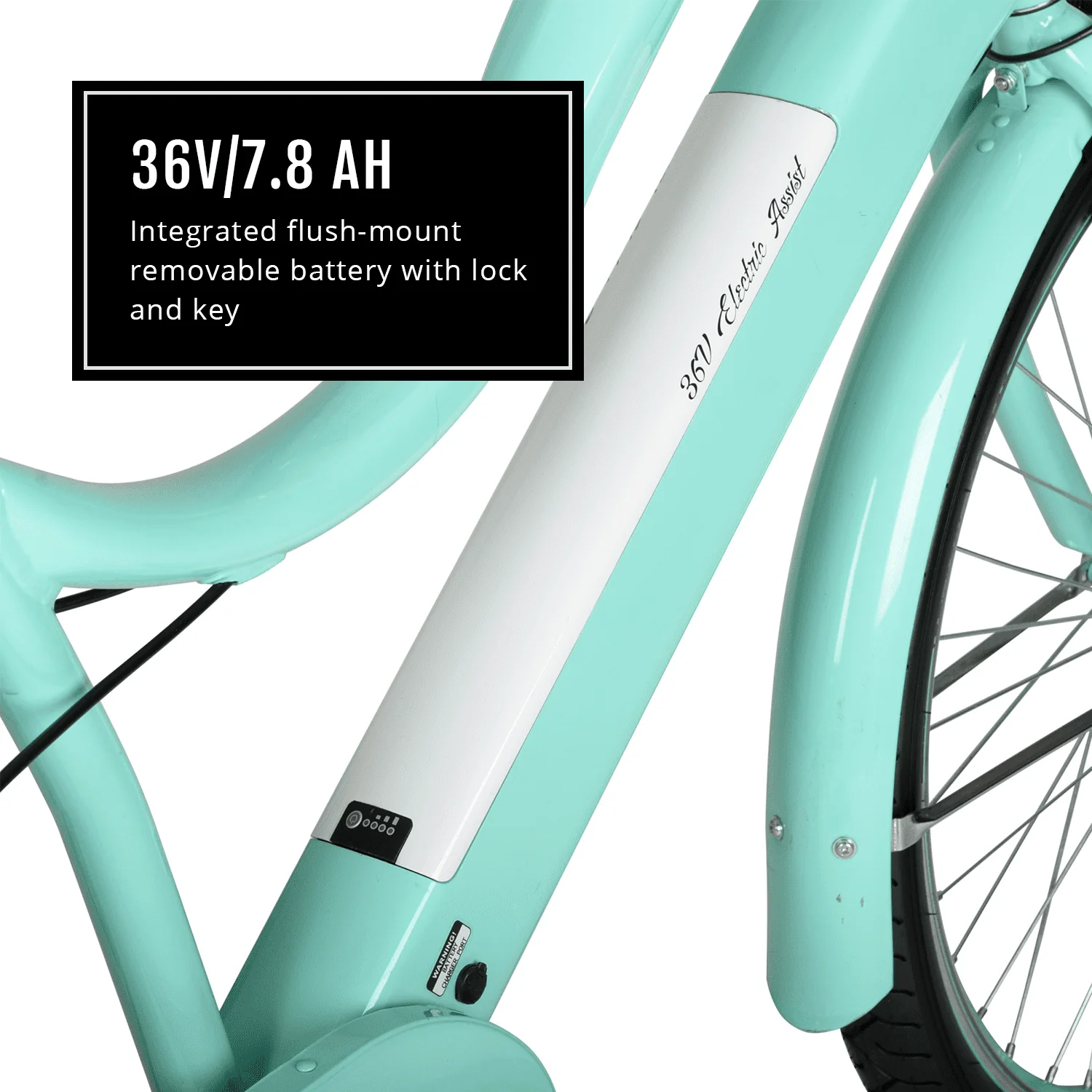 Hyper Bicycles E-Ride 26 Ladies 36V Electric Cruiser E-Bike for Adults, Pedal-Assist, 250W Motor, Turquoise