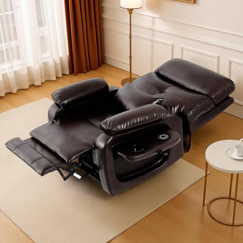 Dual Motor Power Lift Recliner Chair for Adult & Elderly, Infinite Position Lay Flat Lift Chair with Heat & Massage, Cup Holder, Lumbar Pillow, Wireless Charger, USB Ports, Leather (Beige)