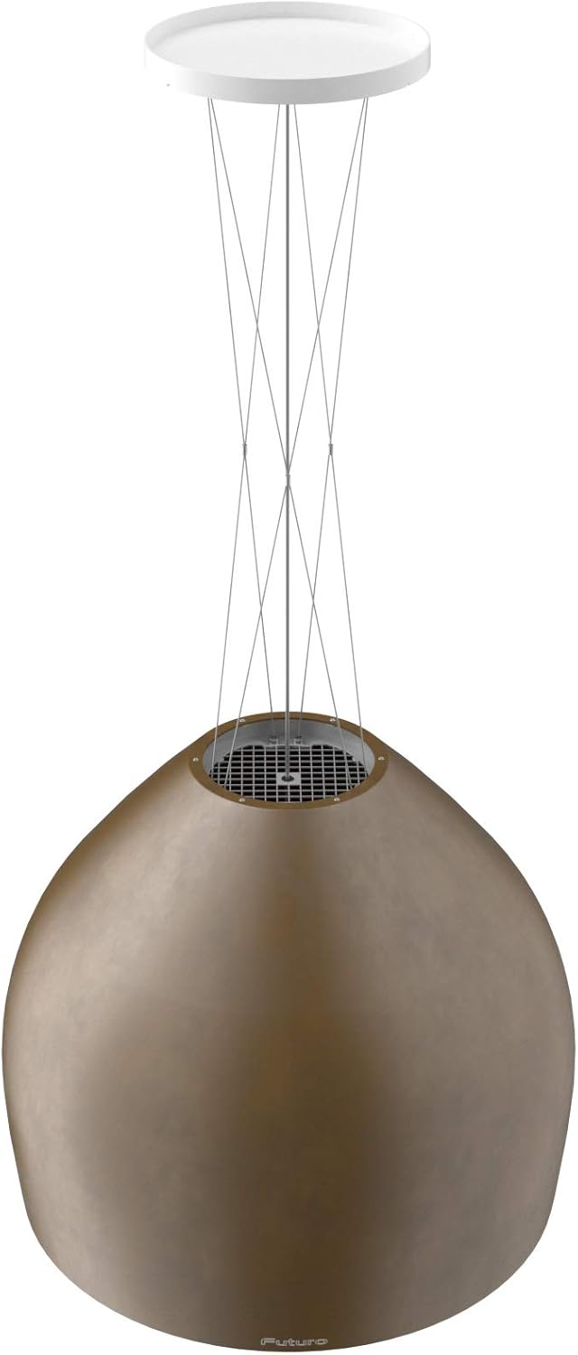 Futuro Futuro Island Mount DUCTLESS ONLY Range Hood 21" 940-CFM | Dome Brass | Painted Steel Vent Hood | Modern Italian Exhaust Hood | LED, Ultra-Quiet with Blower