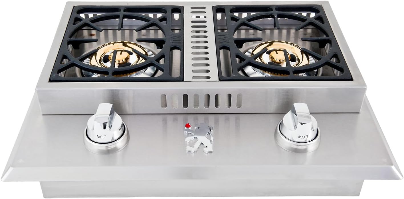 Lion Premium Grills L1634 Natural Gas Double Side Burner, 26-3/4 by 20-1/2-Inch