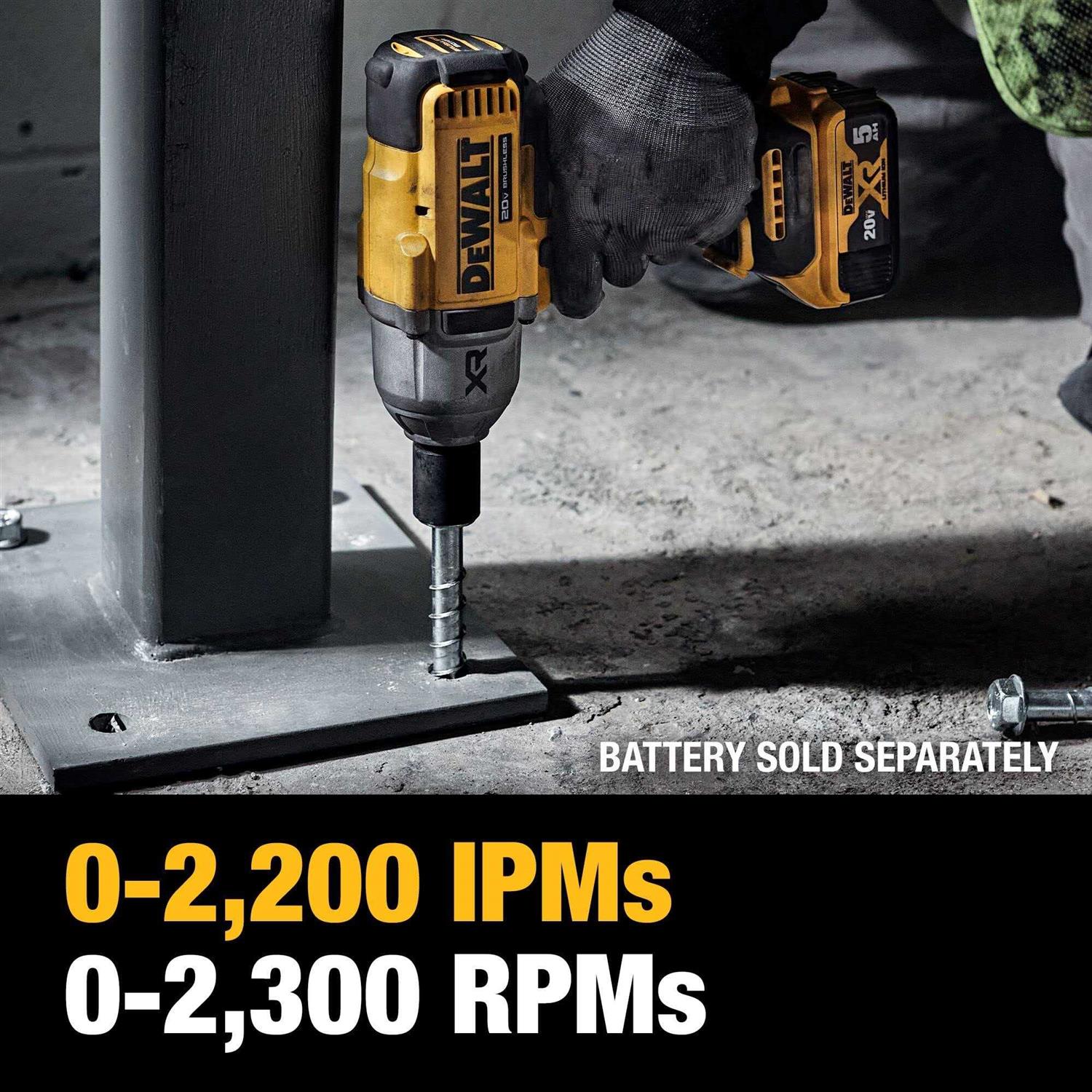 DeWalt 20V MAX XR 1/2 In. High Torque Impact Wrench with Hog Ring Anvil DCF900B - Shop Hardware Tools Online Store