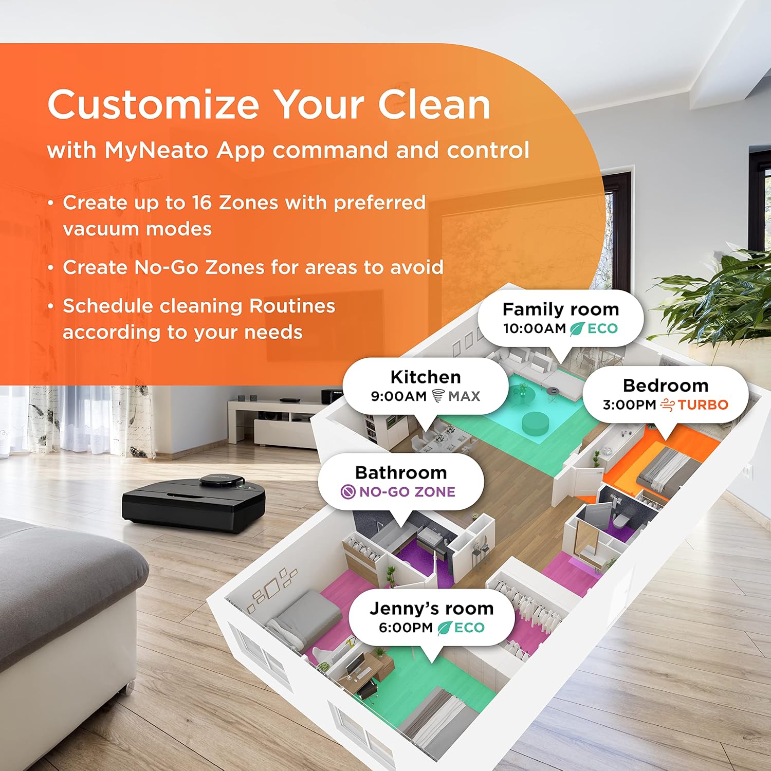 Neato D9 Intelligent Robot Vacuum For Carpet, Hardwood, Tile