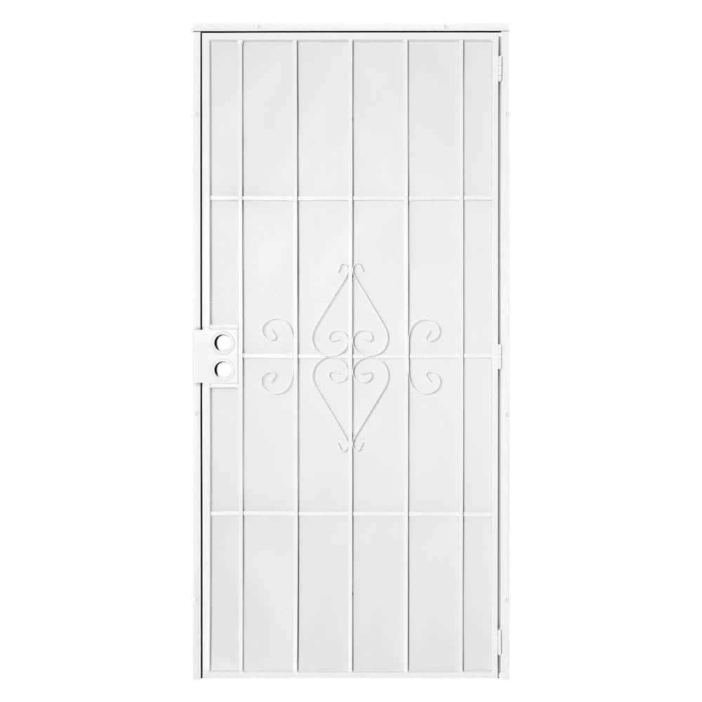 Titan 80 in. Su Casa White Surface Mount Outswing Steel Security Door with Expanded Metal Screen - Shop Hardware Tools Online Store