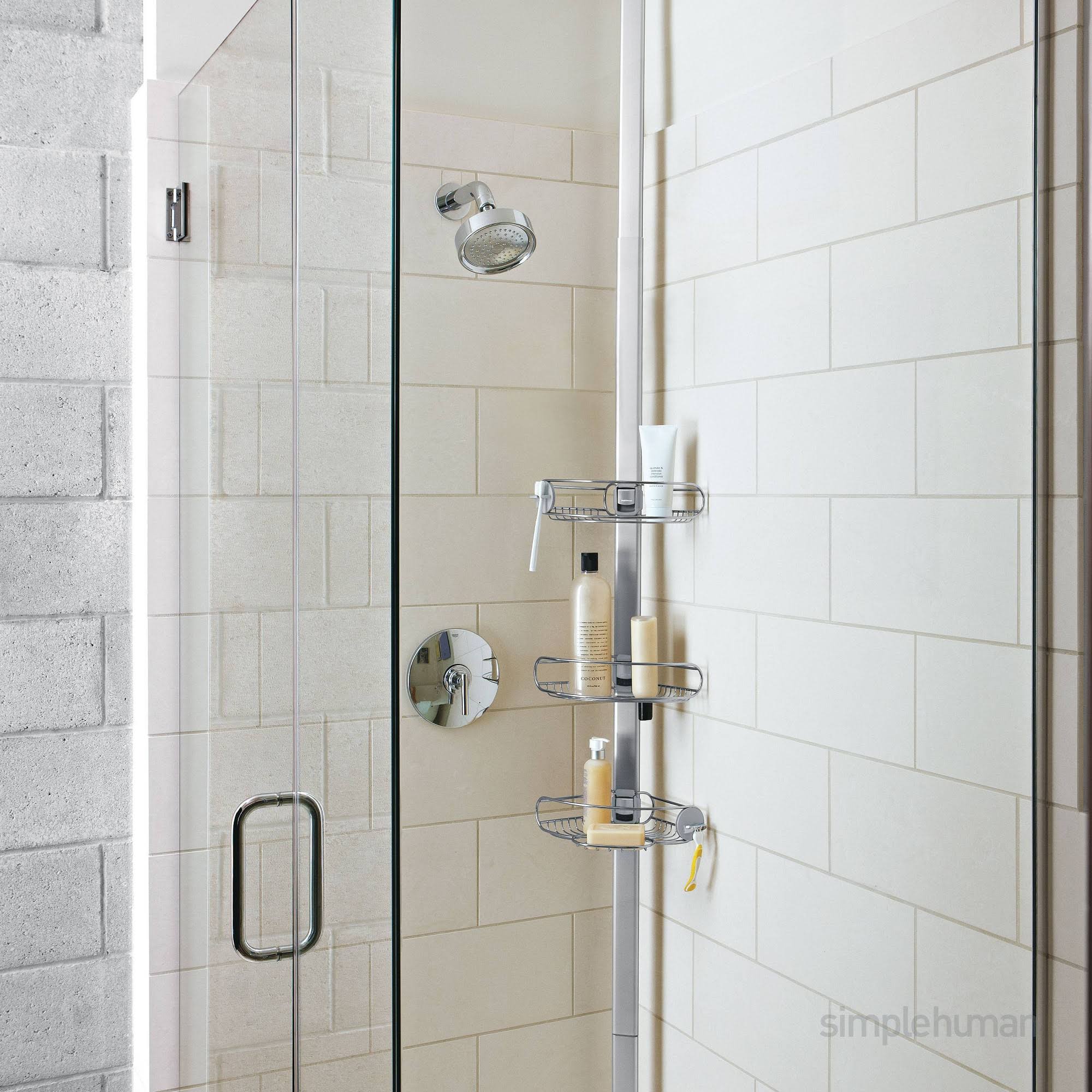 simplehuman 8& Tension Shower Caddy Stainless Steel