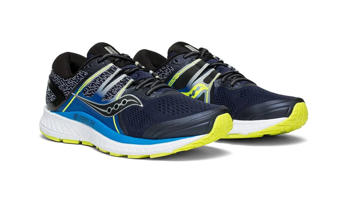 Saucony Men&s Omni ISO (Wide) Navy-Blue-Citron / 9.5