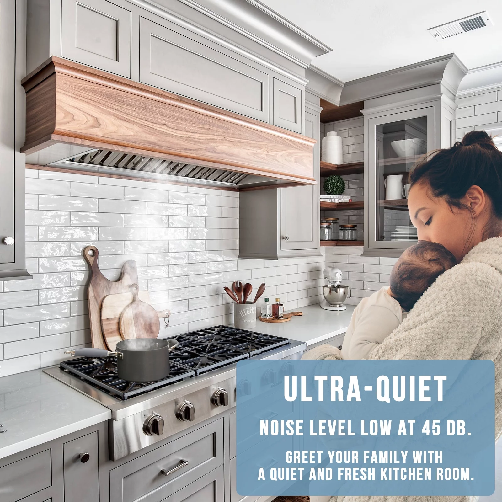 30 Inch Range Hood Insert, Ultra Quiet Stainless Steel Ducted Insert/Built-in Kitchen Vent Hood with Powerful Suction, Dimmable LED Lights and Dishwasher Safe Filters, 600 CFM