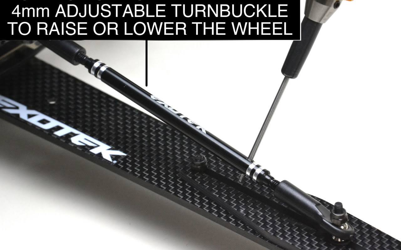 Exotek Racing EXO1960 RC10B6 Carbon Fiber Adjustable Wheelie Bar Set